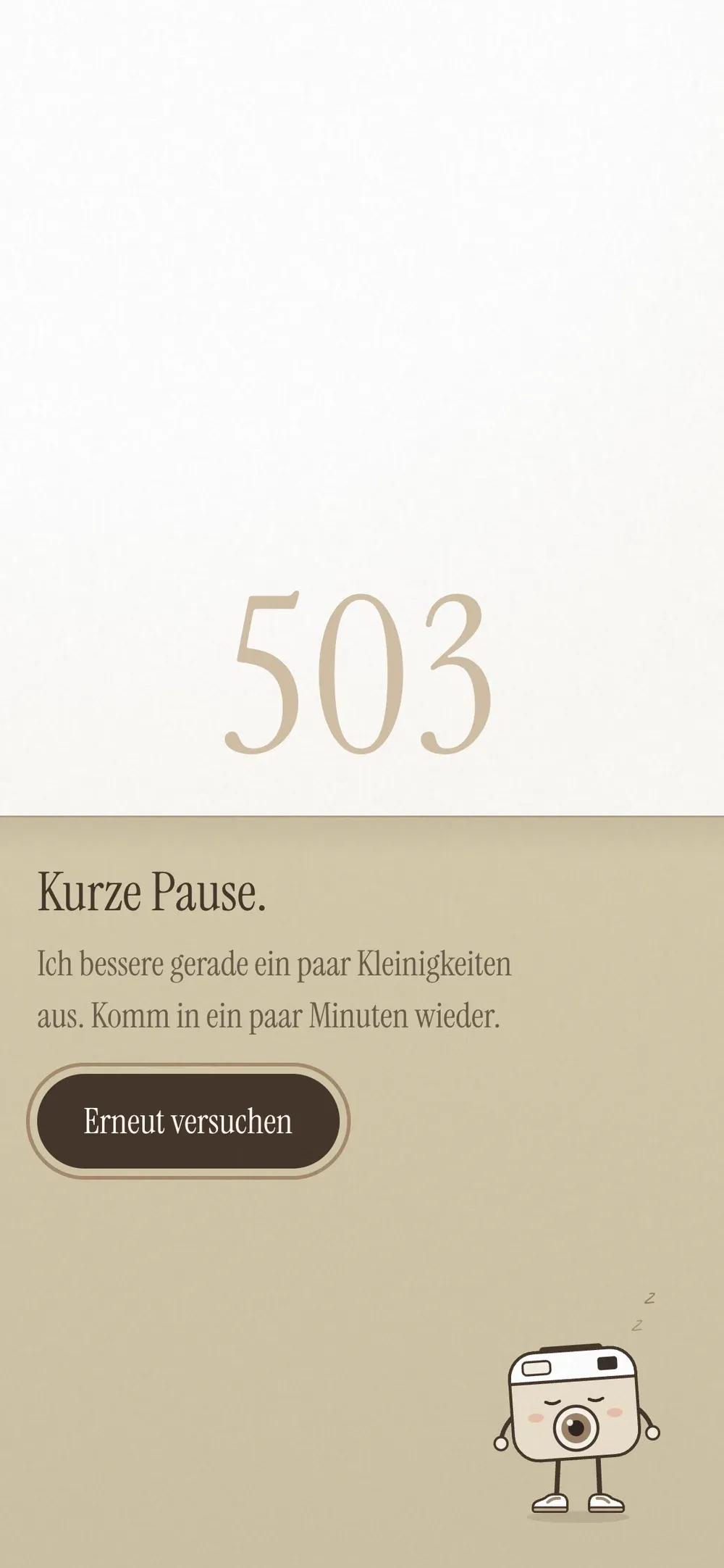 Für dich, Wartungsseite (Namen ausgeblendet)