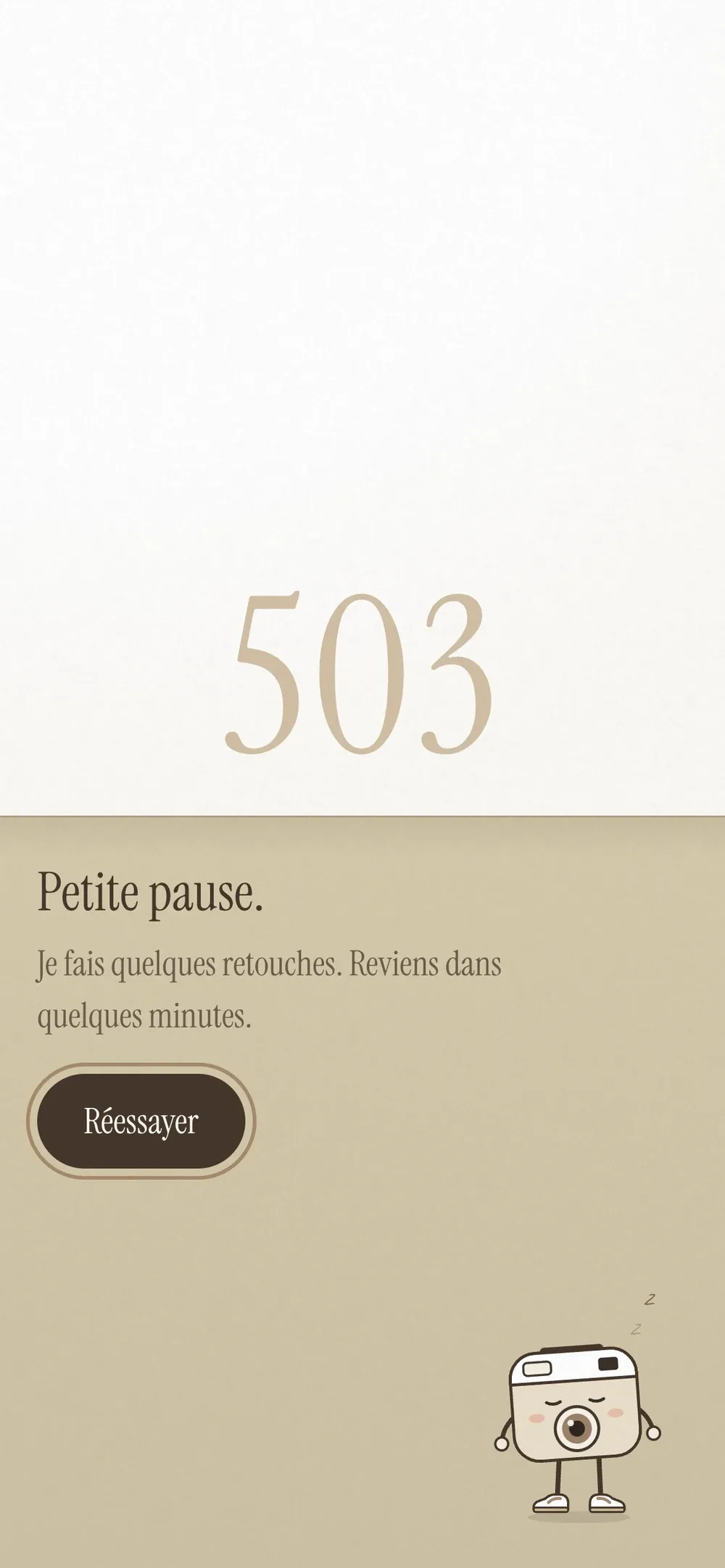 Pour toi, Page de maintenance (noms masqués)